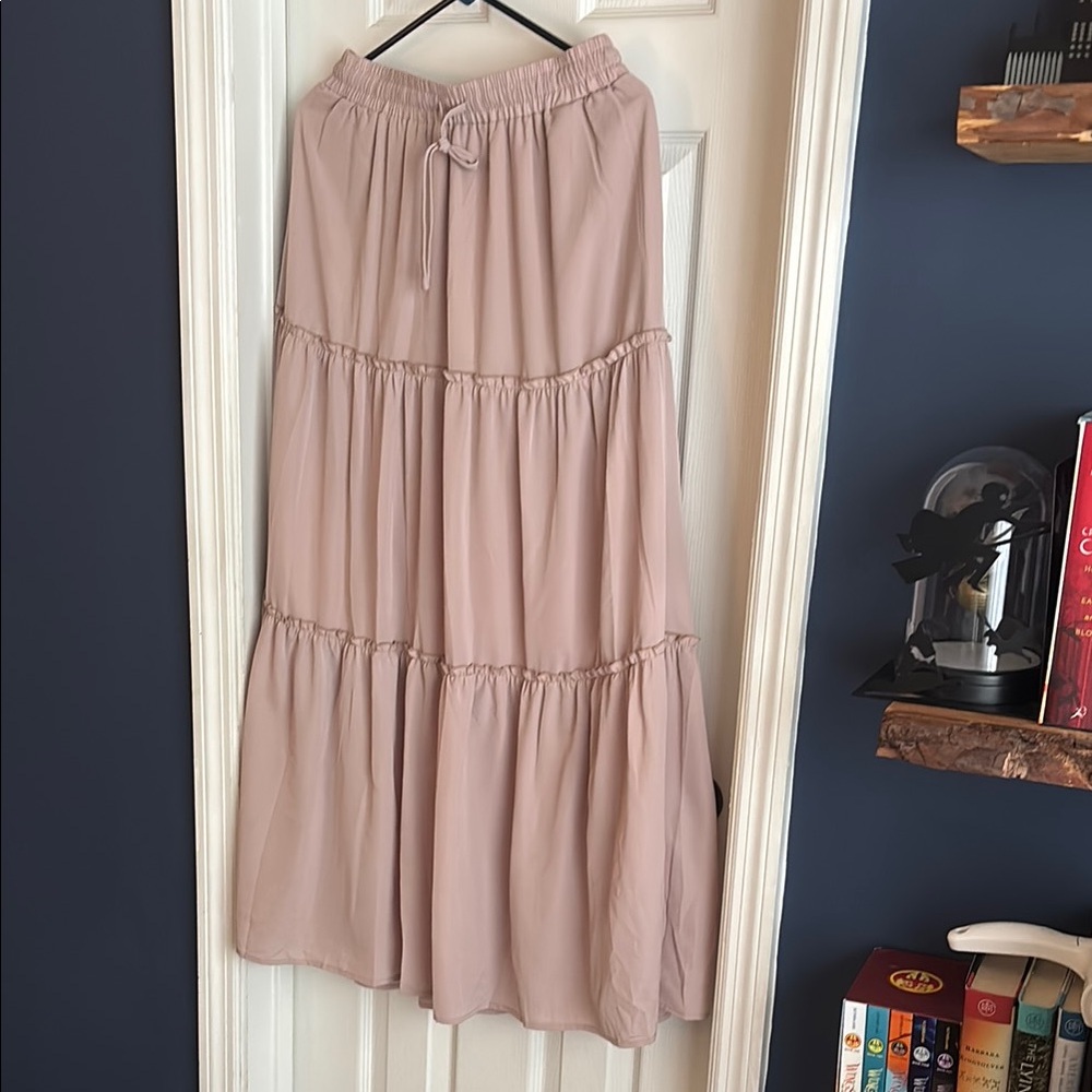 Elegant Tan Maxi Skirt